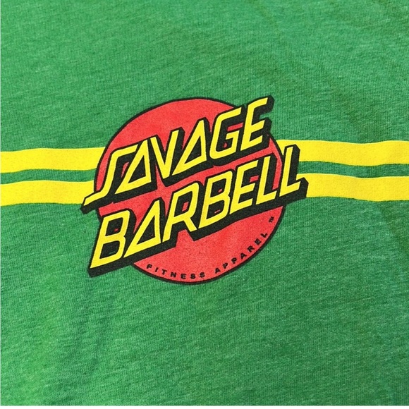 Savage Barbell Retro Savage T-Shirt Size Medium Altered - Picture 2 of 6